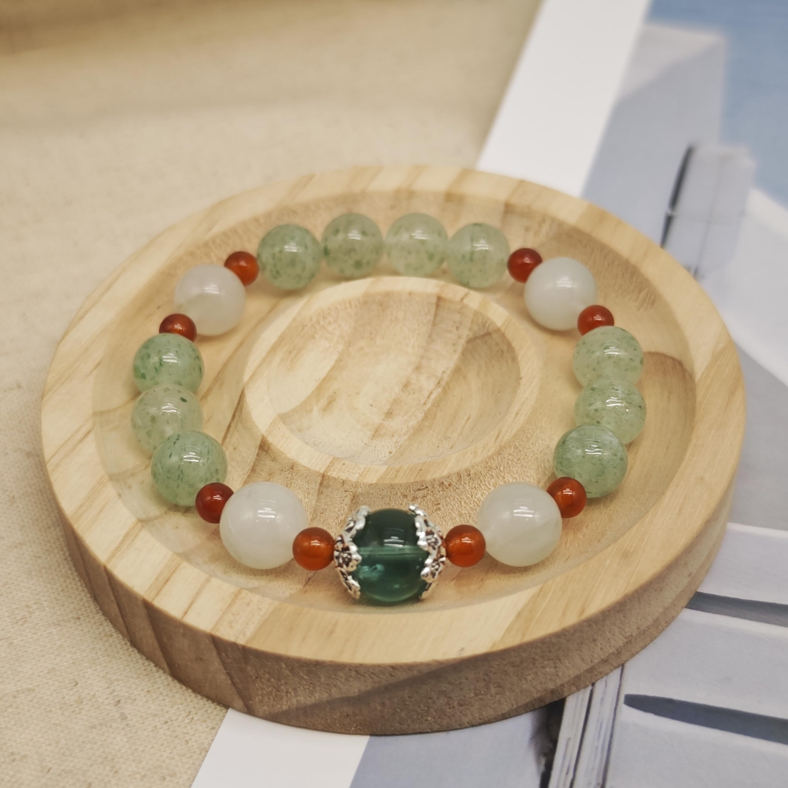 Bracciale Cristallo Bracciale Personalizzato in Cristallo Naturale - Fatto A Mano, Elastico, per Donne E Uomini - Ideale per Meditazione, Yoga, FESTIVITÀ E Compleanni