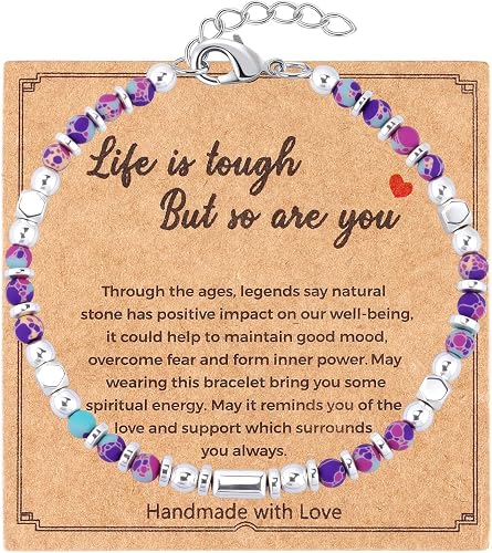 JUVJEW Beaded Bracelets for Women, Inspirational Natural Gem