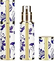 Vista 10 de LUEXBOX Botella de perfume portátil para viajes, mini dispensador de perfume recargable, 0.2 fl oz de piel sintética a prueba de fugas, pulverizador