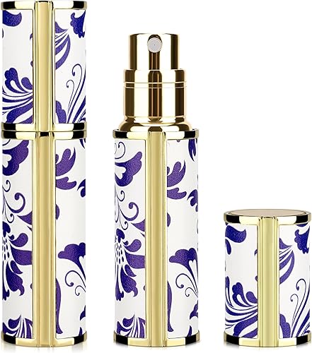 Miniatura 10 de LUEXBOX Botella de perfume portátil para viajes, mini dispensador de perfume recargable, 0.2 fl oz de piel sintética a prueba de fugas, pulverizador