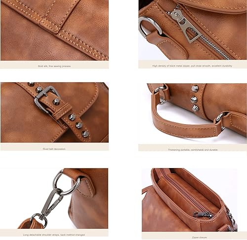 Miniatura 5 de Segater Bolso bandolera con remache vintage para mujer, bolso cruzado