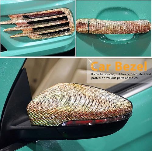 Vista 75 de Outus 12000 piezas de lámina de strass Bling Bling, calcomanías de strass, autoadhesivas, calcomanías para decoración de autos DIY, calcomanías