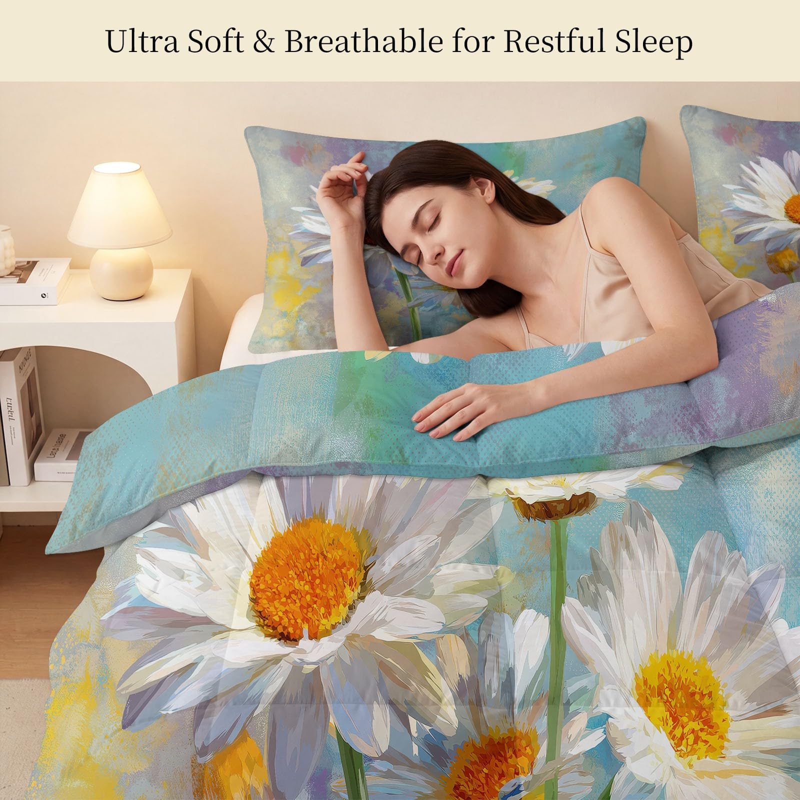 Générique Trapunte stampate 140 x 200 cm Margherita Rami Fiori Selvatici reversibile Piumino disegnato a mano Acquerello 4 stagioni - Morbido piumino trapuntato per letto 1 persone, Edredon senza