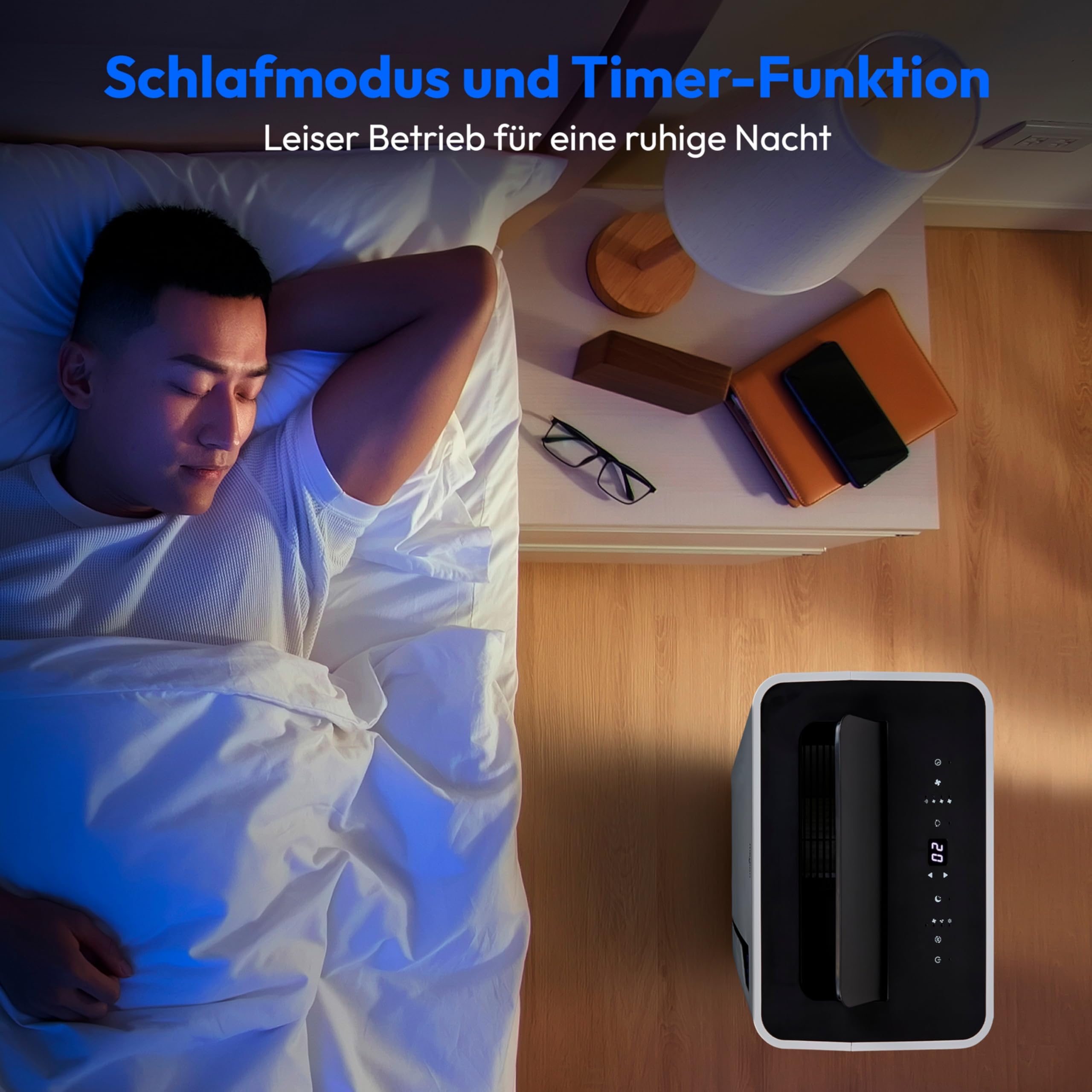MEDION Smarte Mobile Klimaanlage mit Abluftschlauch P1200 (12000 BTU, mobil, inkl. Fensterabdichtung, bis 36m², 3in1 Kühlen Entfeuchten Ventilieren, App- und Sprachsteuerung, Schlafmodus, MD 37734)