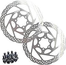 140/160/180mm Bike Brake Disc 2 Pack Stainless Steel Bike Rotors with 12 T25 M5x10mm Screws for Mountain Bike MTB BMX