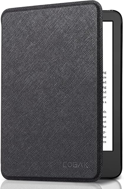 CoBak Case for All New Kindle 11th Generation 2022 Released, Will Not Fit Kindle Paperwhite or Kindle Oasis, Premium PU Leather Smart Cover with Auto Sleep and Wake, Black