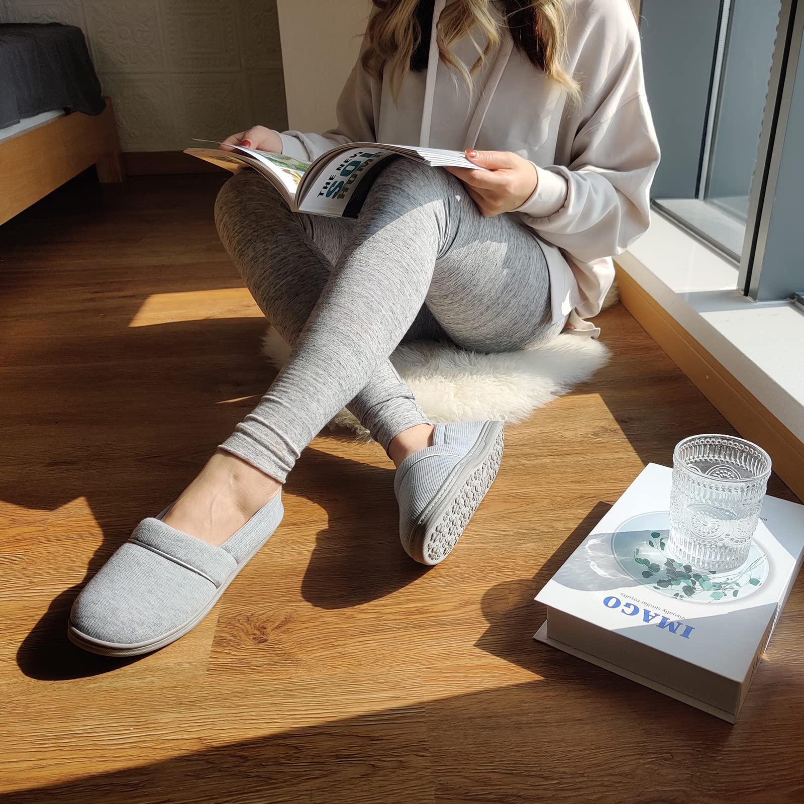 EverFoams - Zapatillas de deporte para mujer, con espuma viscoelástica y ligeras, con suela de goma antideslizante, color morado