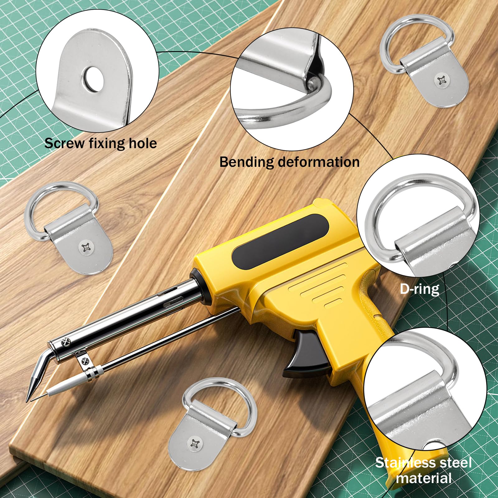 20 Anelli Di Ancoraggio A D - Ferro Nichelato, Portata 100kg, Per Furgoni, Kayak, Camion - Foto 2