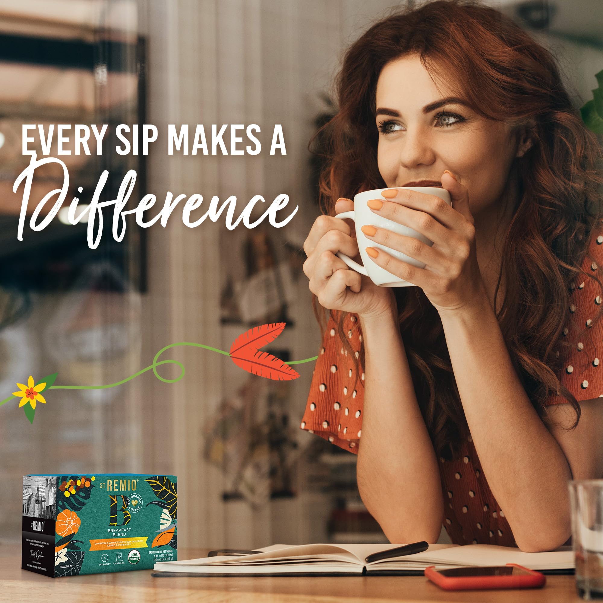 ST REMIO Coffee Pods Single Serve Cups Medium Roast Compatible with Keurig K-Cup 2 0 Brewers USDA Organic — view 5