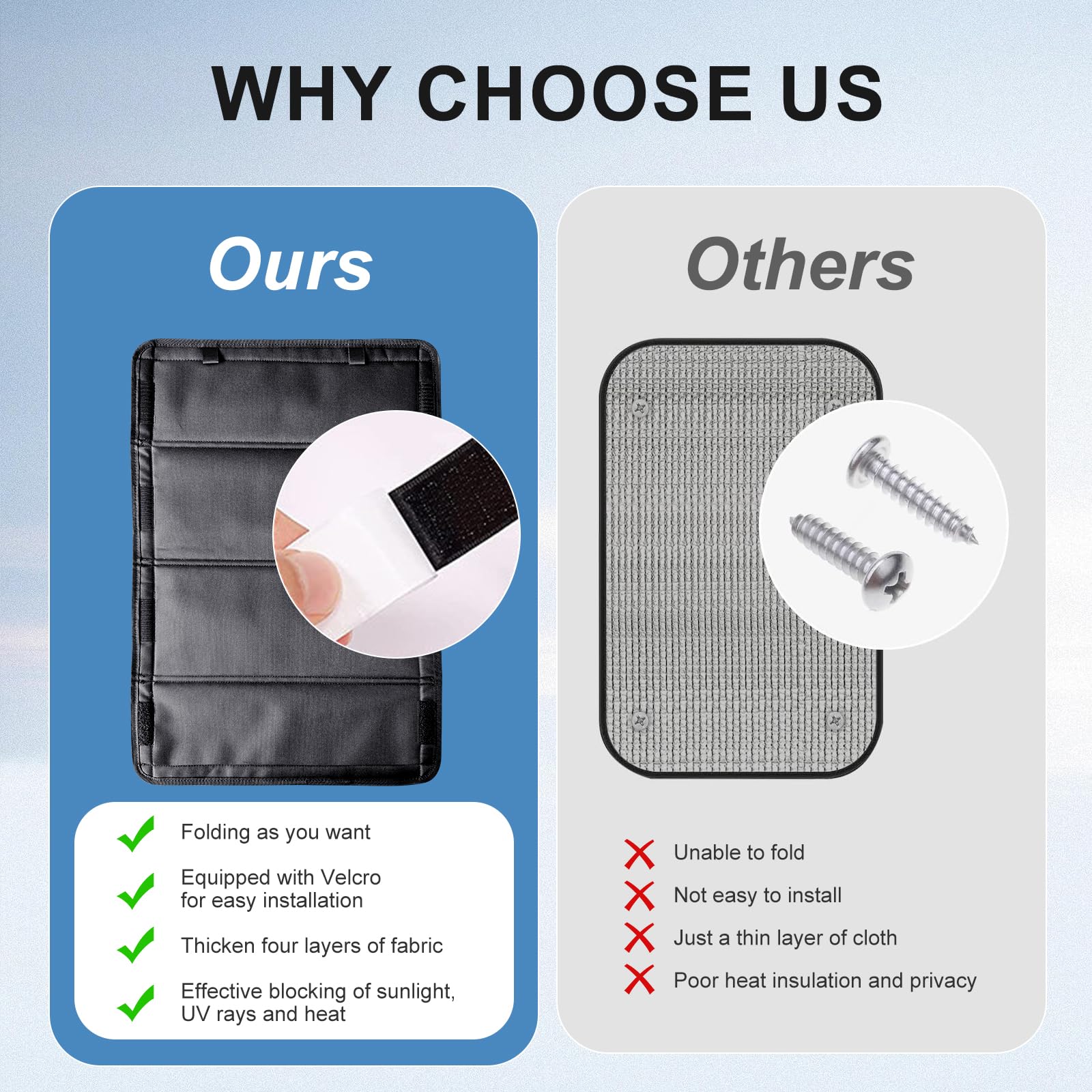 RV Door Window Sun Shade Cover Blackout 16X25" For Camper Travel - Foto 9