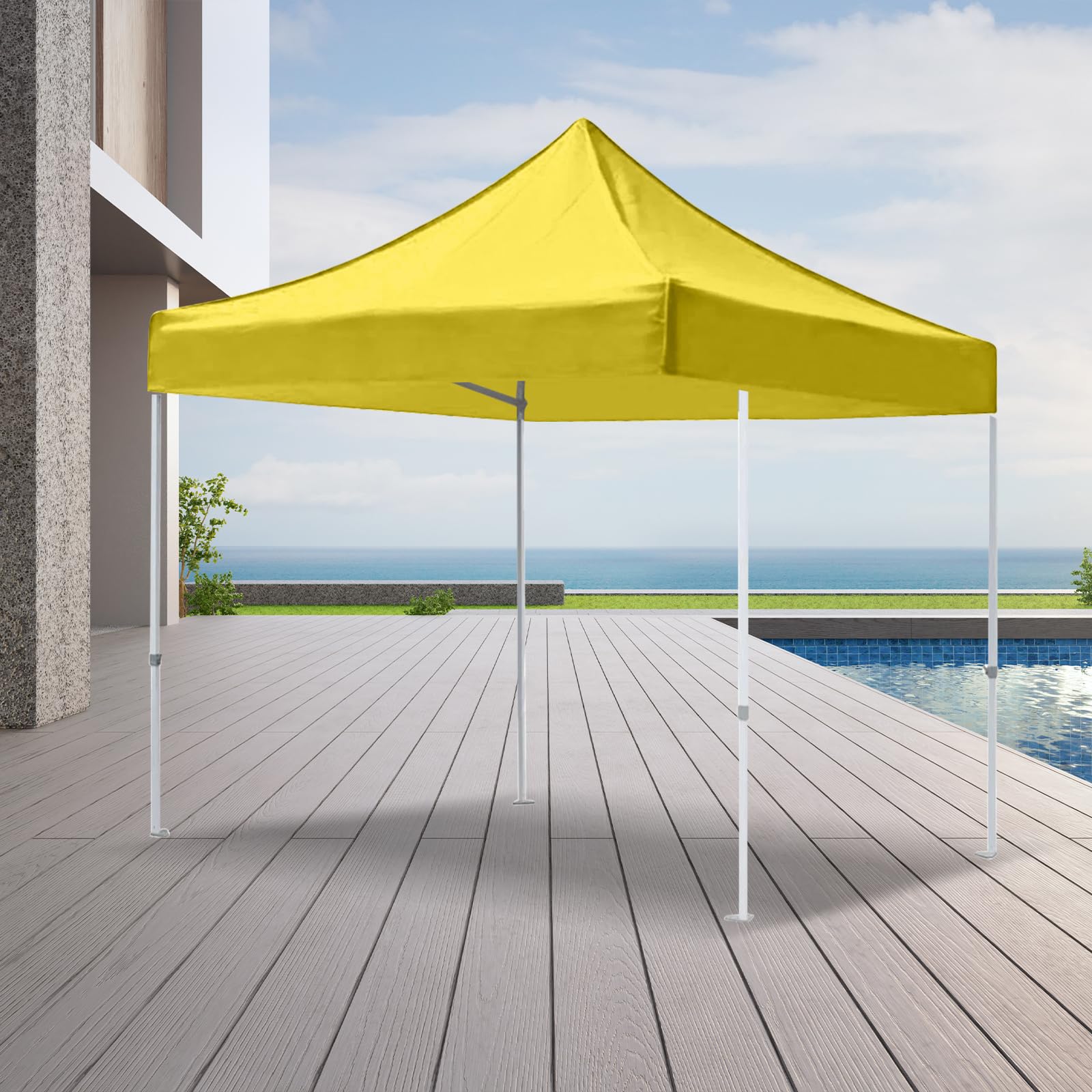 Replacement Canopy Top -Waterproof UV-for Proof Pop Up Tent - Foldable Cover Roof for Outdoor Garden Patio Pavilion Sun Shade, Top Only,2.9x2.9m (Yellow)