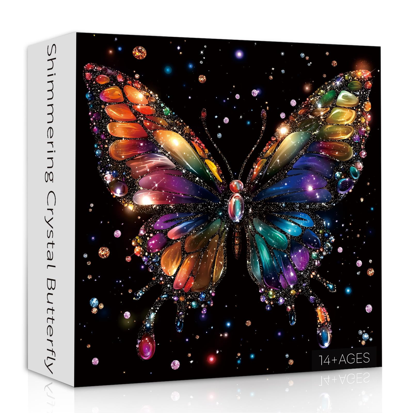 Butterfly Puzzles for Adults 1000 Pieces, Rainbow Crystal Butterflies Jigsaw Puzzles with Shimmering Wings, Challenging Coloful Animal Puzzles as Wall Art Decor