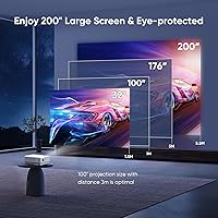 Vista 6 de Proyector con WiFi y Bluetooth, proyector al aire libre actualizado, mini proyector de películas compatible con pantalla de teléfono inteligente