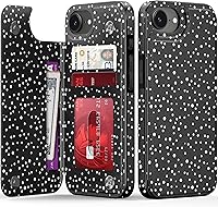 Vista 524 de LETO para iPhone 15 Pro Funda tipo cartera - Tapa tipo folio con patada - Diseños de moda - Tarjetero - Funda protectora para mujeres y niñas - 6.1