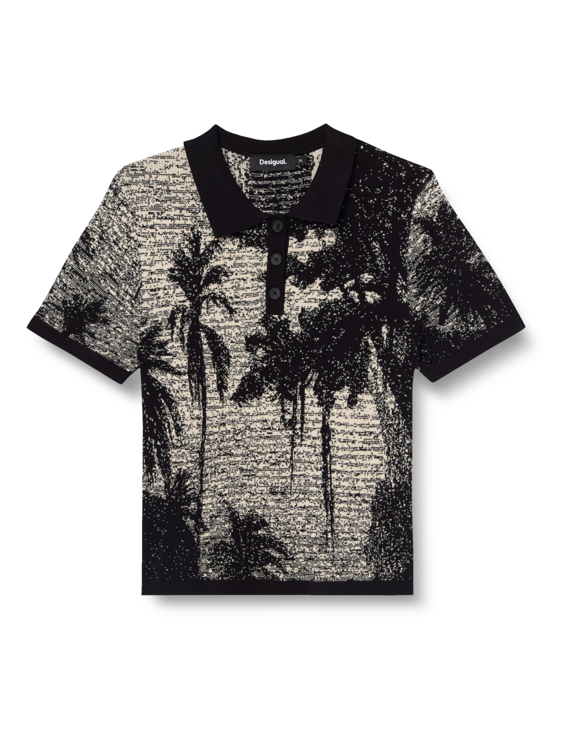 Desigual Women's Black Ts_tropical Hawaii_lacroi, 2000 L