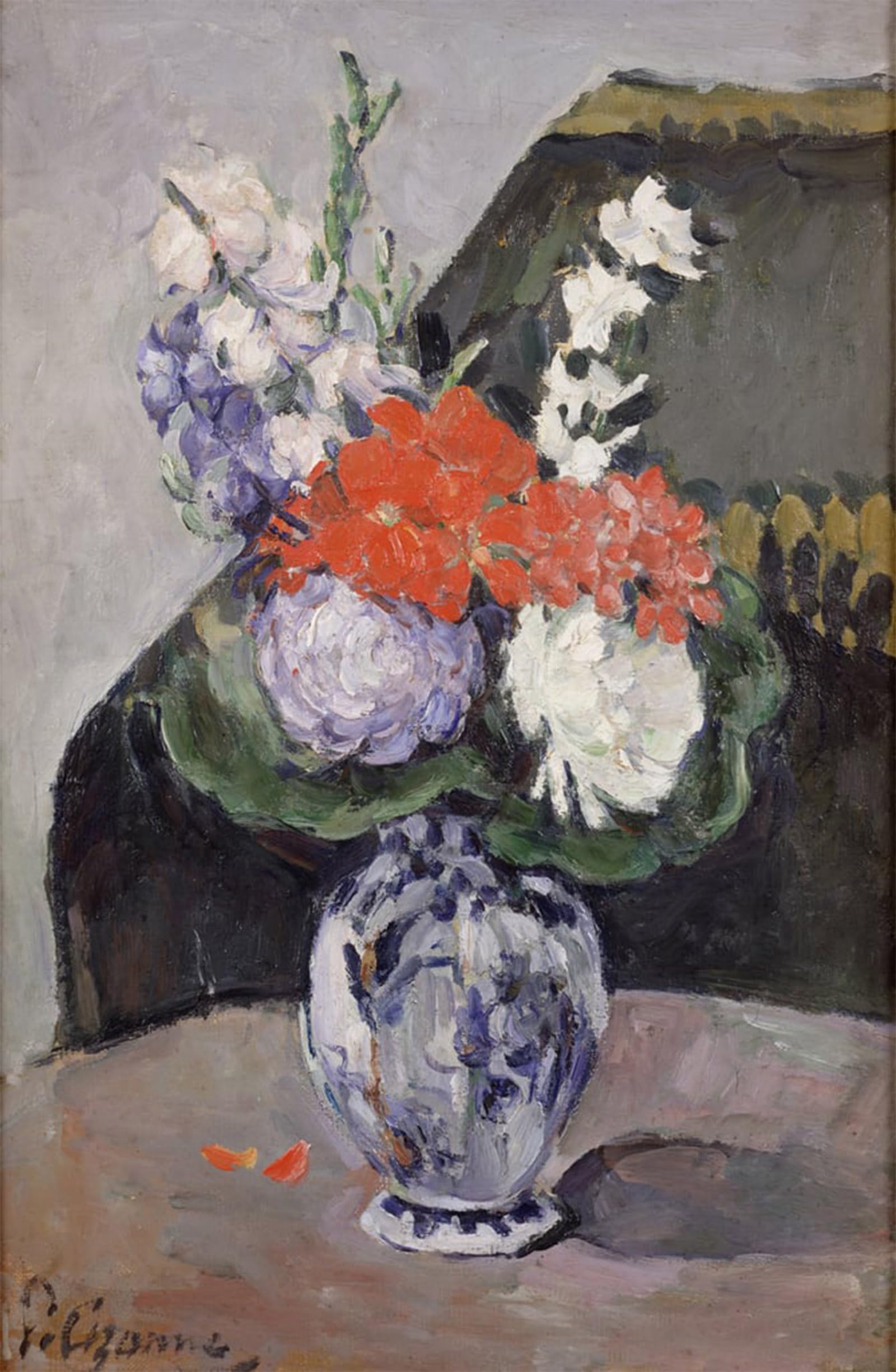ARTXLXXBN Famous Print Painting Colorful Art Print Flowers in a Small Delft Vase by Paul Cézanne Canvas Art Decorations for Home Decor 60x90cm