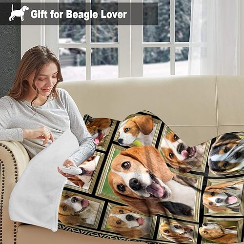 Miniatura 2 de Beagle Manta para niños, manta suave y mullida para perro, regalo de felpa con estampado de Beagle para niños y niñas, 40 x 50 pulgadas