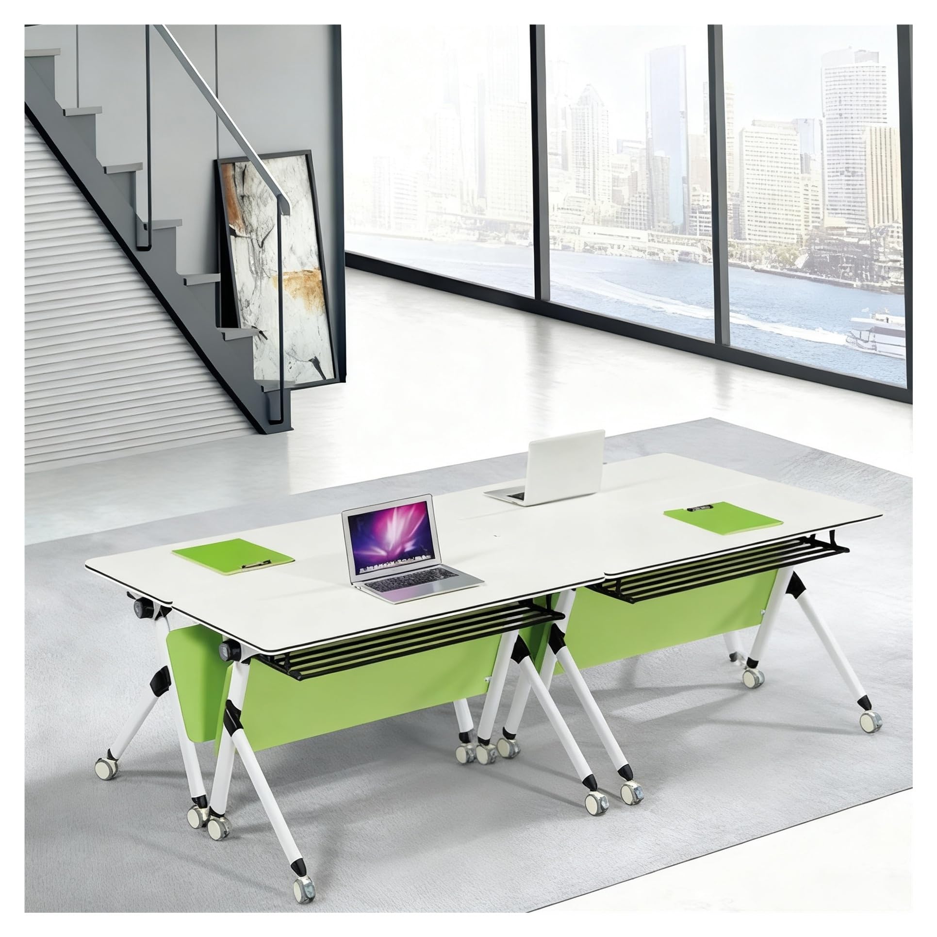 Tavolo riunione versatile collegabile per formazione aziendale, ufficio, eventi, scrivania aziendale tavolo studio (119,4 x 40,6 x 74,9 cm) ideale per lavoro di squadra e attività di gruppo