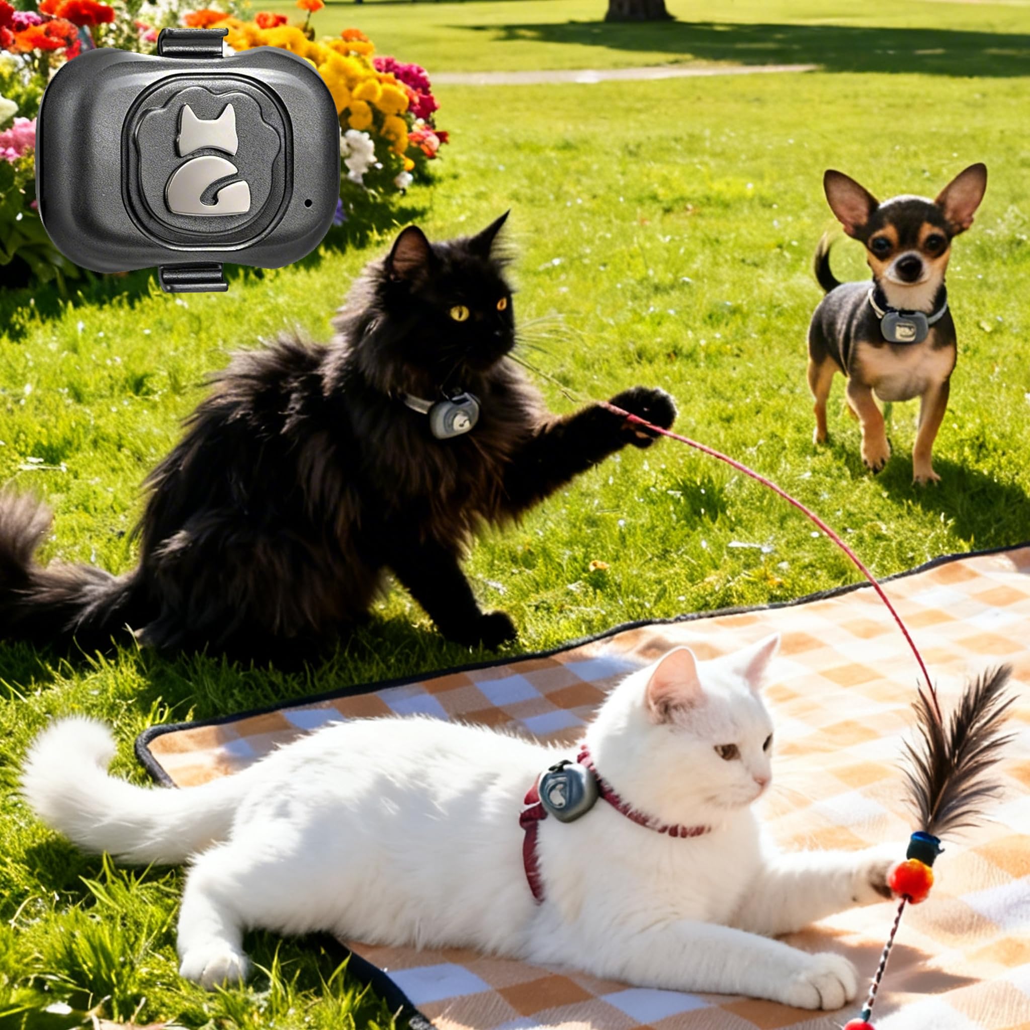 Localizzatore GPS per Cani e Gatti Impermeabile con App Gratuita – Tracciamento in Tempo Reale, Allarme Perimetrale, Cronologia Spostamenti Funziona con Scheda Nano SIM 2G