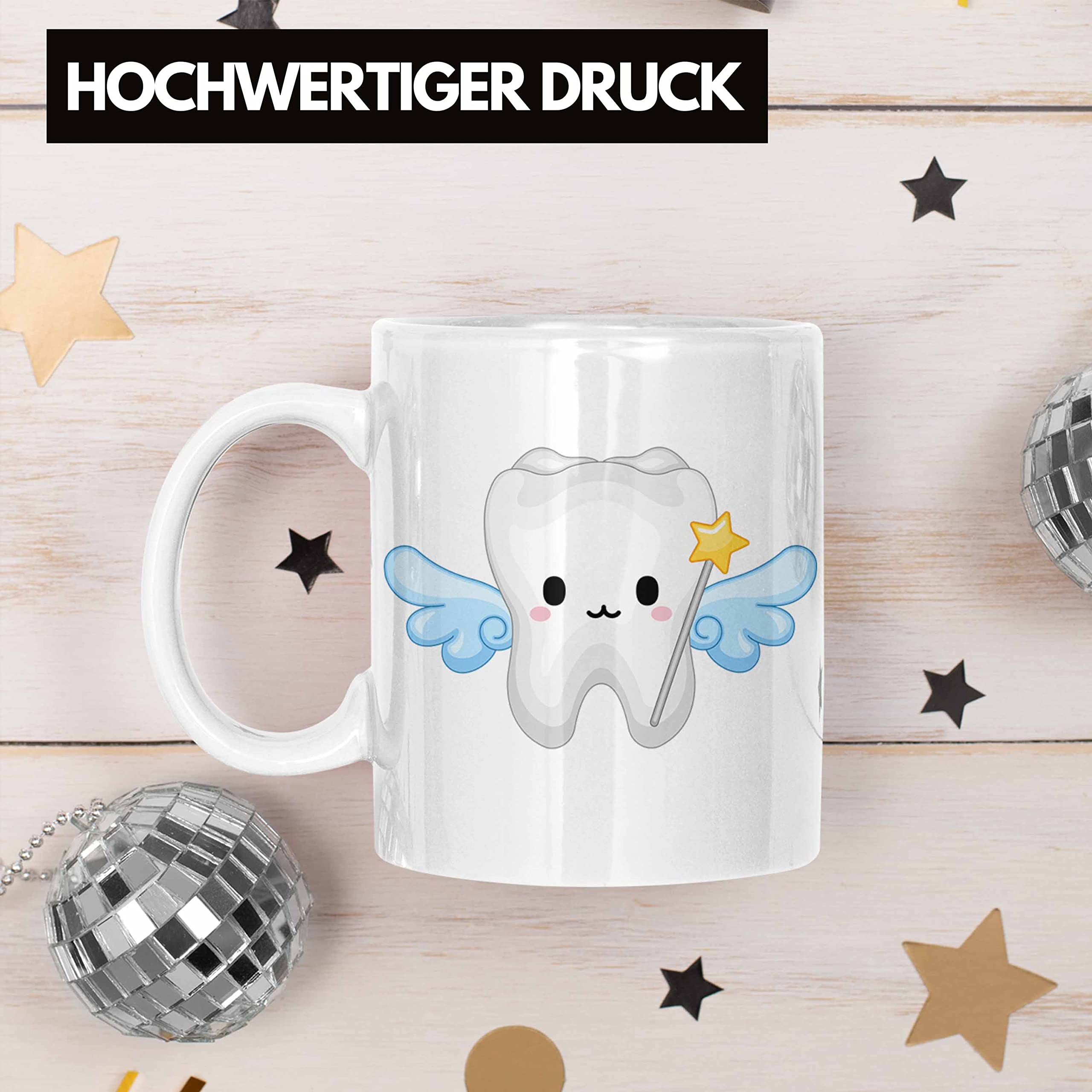 Trendation Personalisierte Tasse Für Zahnarzthelferin – Geschenk Mit Namen, Rosa, Spülmaschinenfest, Beidseitig Bedruckt