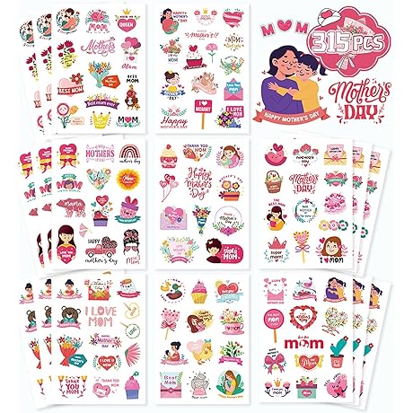 Happy Mothers Day Stickers, Mom Stickers, Mothers Day Gifts Cards Lables,