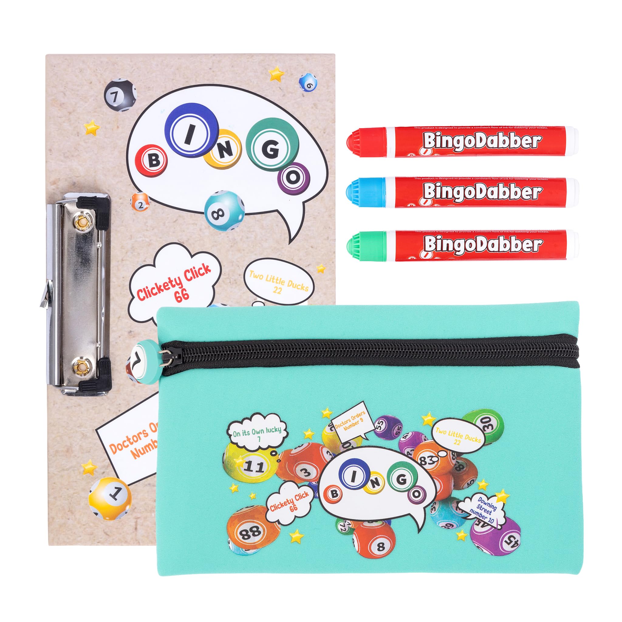 evelay Bingo Dabber Case Holder Gift Set, Teal, 21.5 x 14 cm