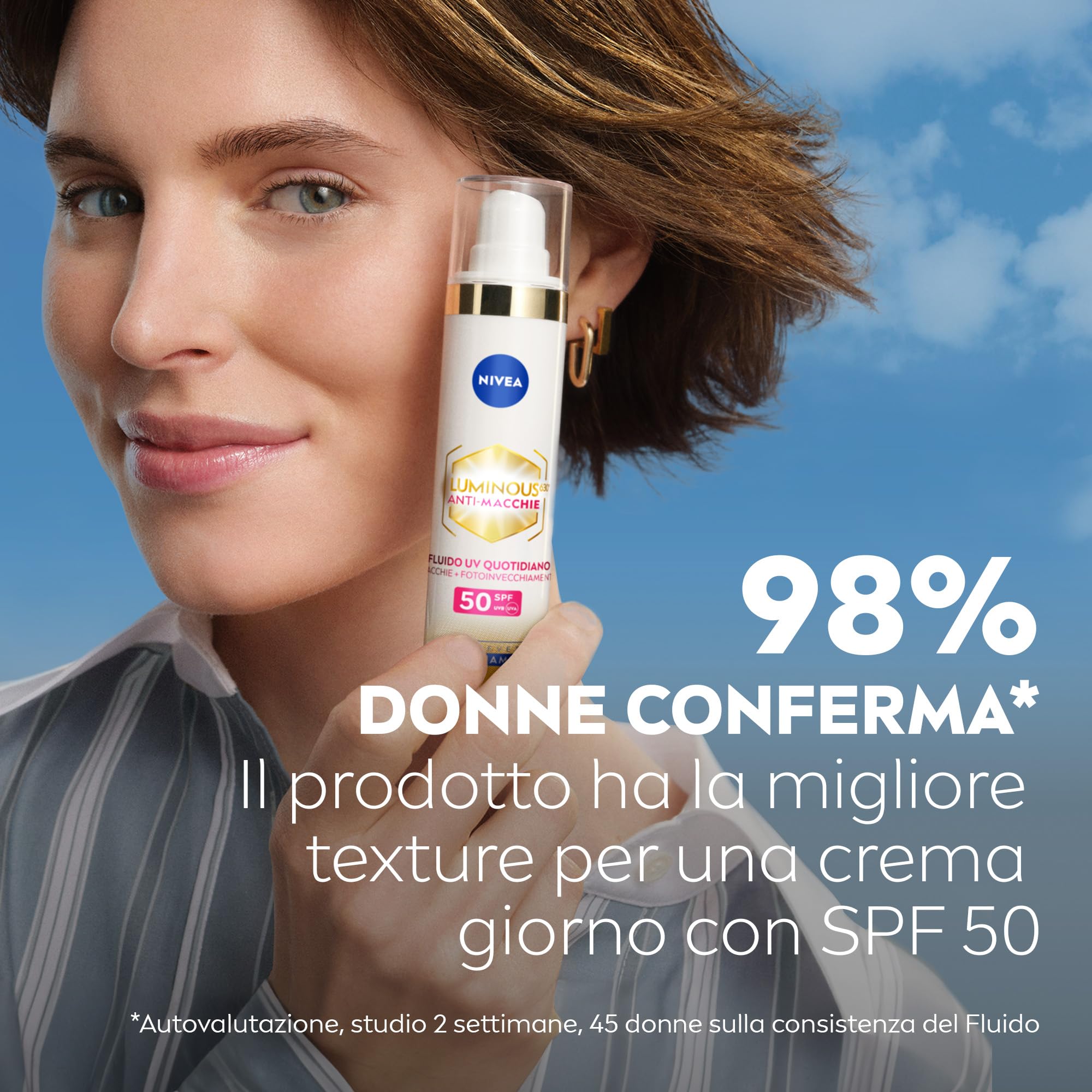 NIVEA Luminous630 Skincare Kit Anti-Macchie, Set skincare completo con Siero Viso Anti-Età & Anti-Macchie 30 ml e Fluido UV Quotidiano Crema viso SPF 50 40 ml con Thiamidol brevettato antimacchia