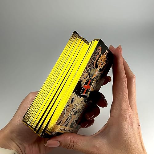 Miniatura 9 de CRAFTERIAN Tarot Tarot, baraja de 78 cartas, tarot original para principiantes y expertos con libro guía, bolsa de regalo y caja, juego de