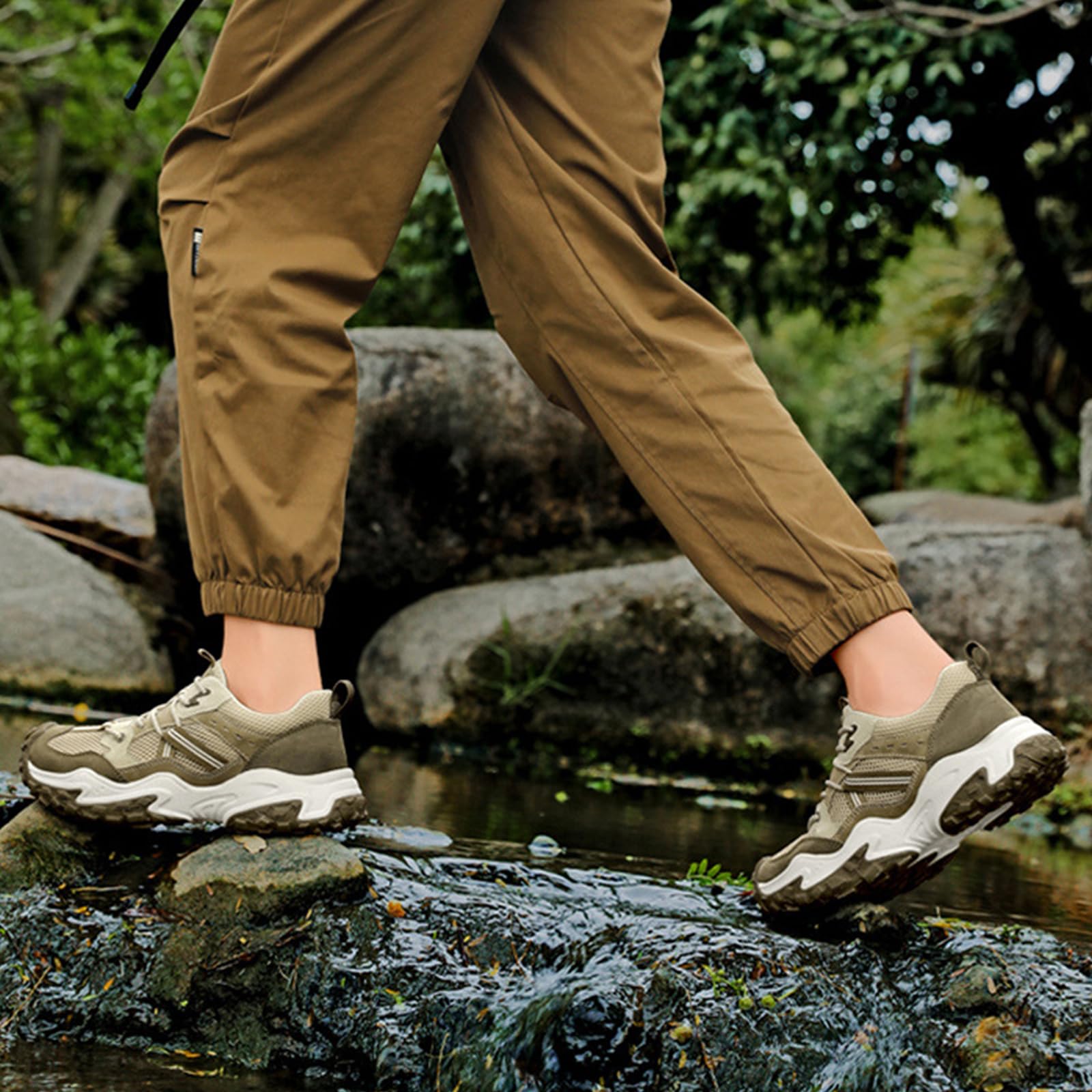 Hombre Zapatos de Senderismo Ligeras Zapatillas de Trekking Antideslizante Impermeables Trail Running Camping Deportivas