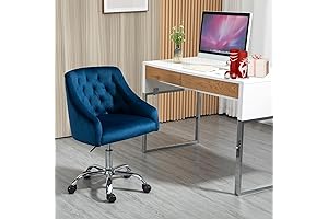 MOJAY Home Office Desk Chair with Mid-Back Modern Tufted Velvet Fabric Computer Chair