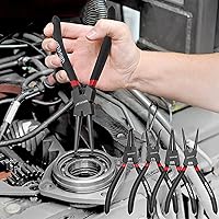 Vista 7 de WISEUP Juego de alicates de anillo a presión, 4 piezas de 7 pulgadas, kit de alicates de circlip interno/externo de 7 pulgadas, puntas de mandíbula