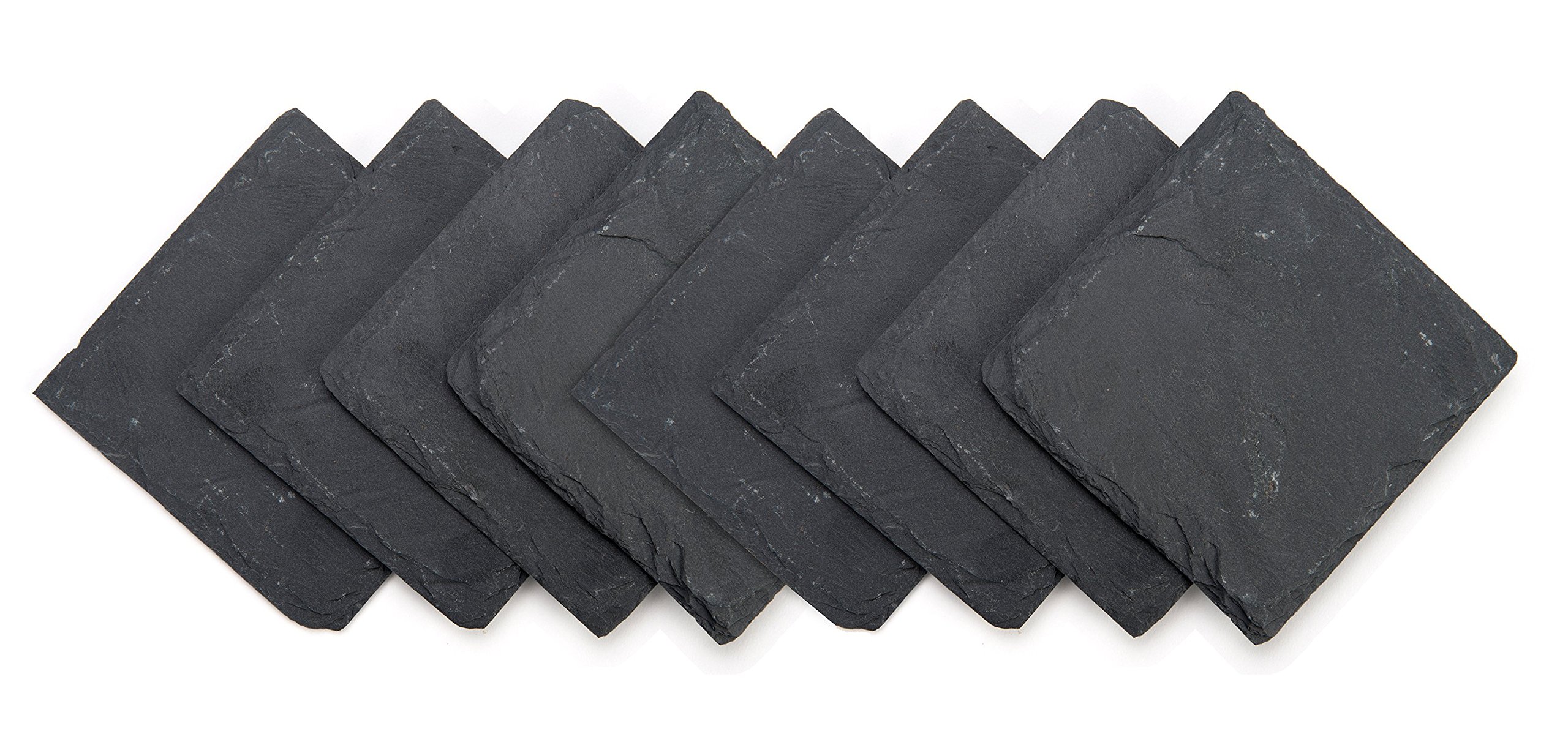 Trademark Innovations Slate Drinks Coasters - 4" x 4" - Pack of 20.3