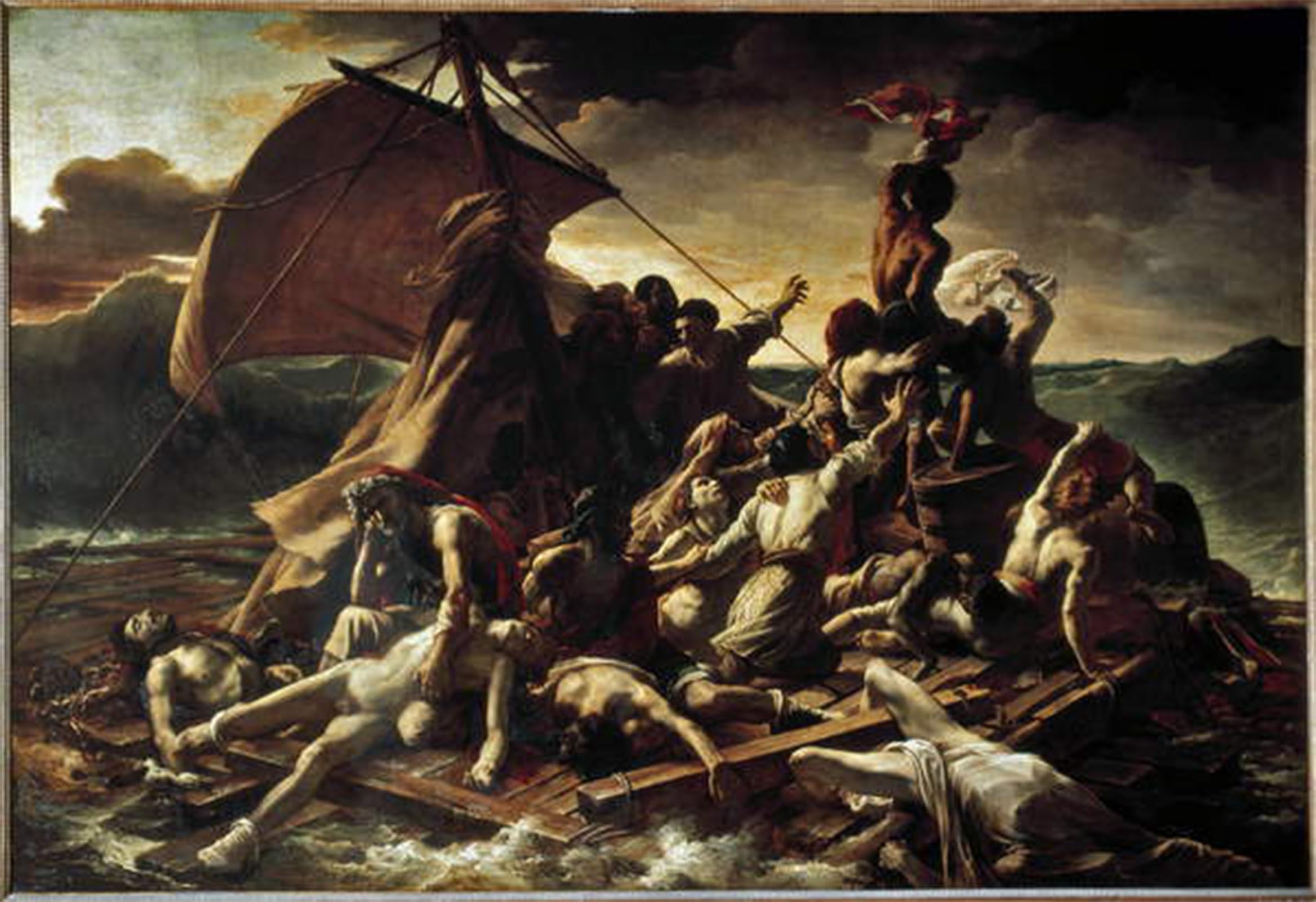 POSTERIIk Vintage Print Pop Art Landscape Artwork the Raft of the Oil on Canvas by Theodore Gericault Art Prints for Office Home Decor 60x90cm