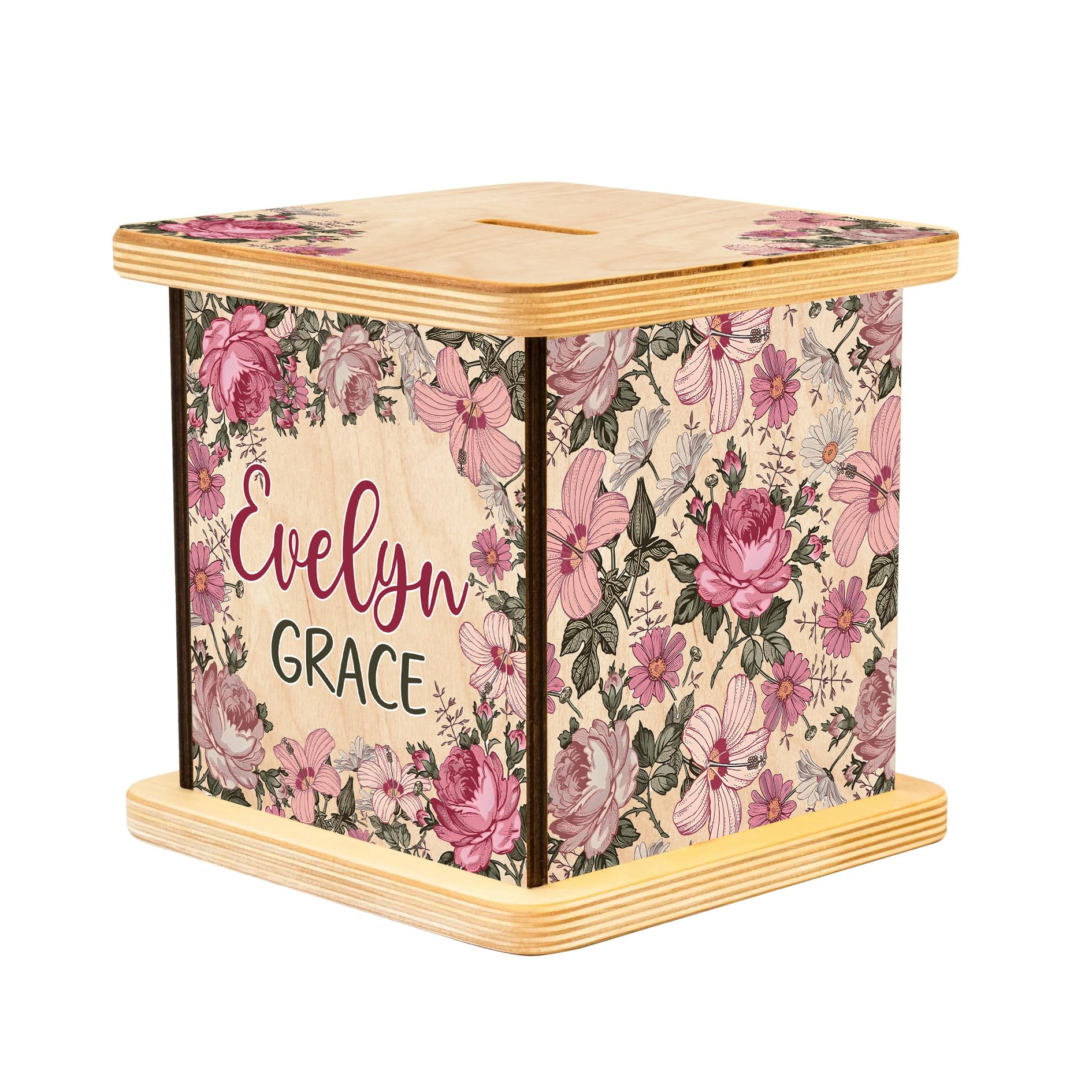 Personalized Piggy Bank, Wooden Money Banks for Kids, Custom Gifts for Boys and Girls, Personalized Piggy Bank for Girls