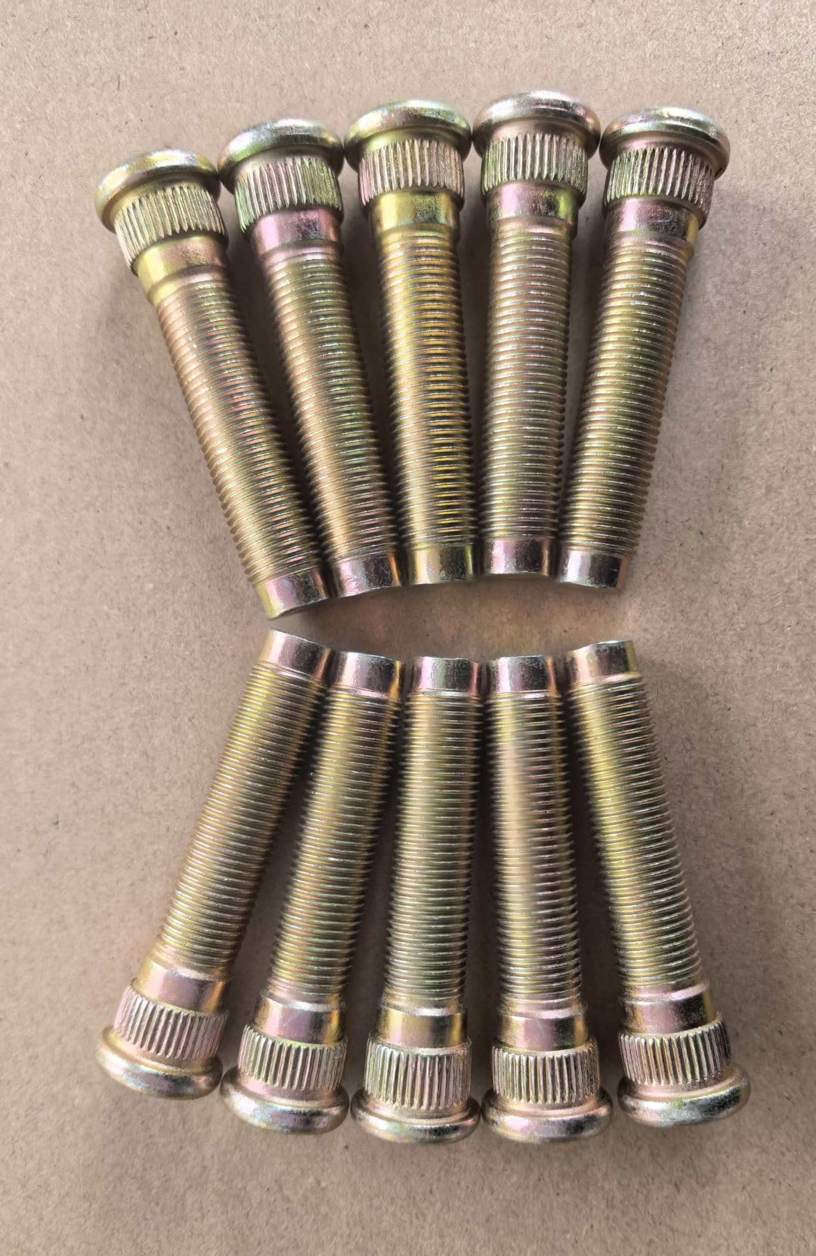 Photo 1 of 10 PCS 1/2" Extended Longer Than Stock Wheel Studs 1/2-20 Thread 0.627 in. Knurl, 2.5 in. Length Replacement for 1994-2004 Ford Explorer Mustang, Mazda B2300 B2500 B3000 B4000 Lincoln Mercury Rear