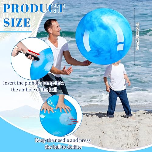 Miniatura 2 de 2 pelotas de playa inflables gigantes marmoleadas, bolas de playa grandes inflables de kickball grande para playa, piscina, fiesta, juguetes para