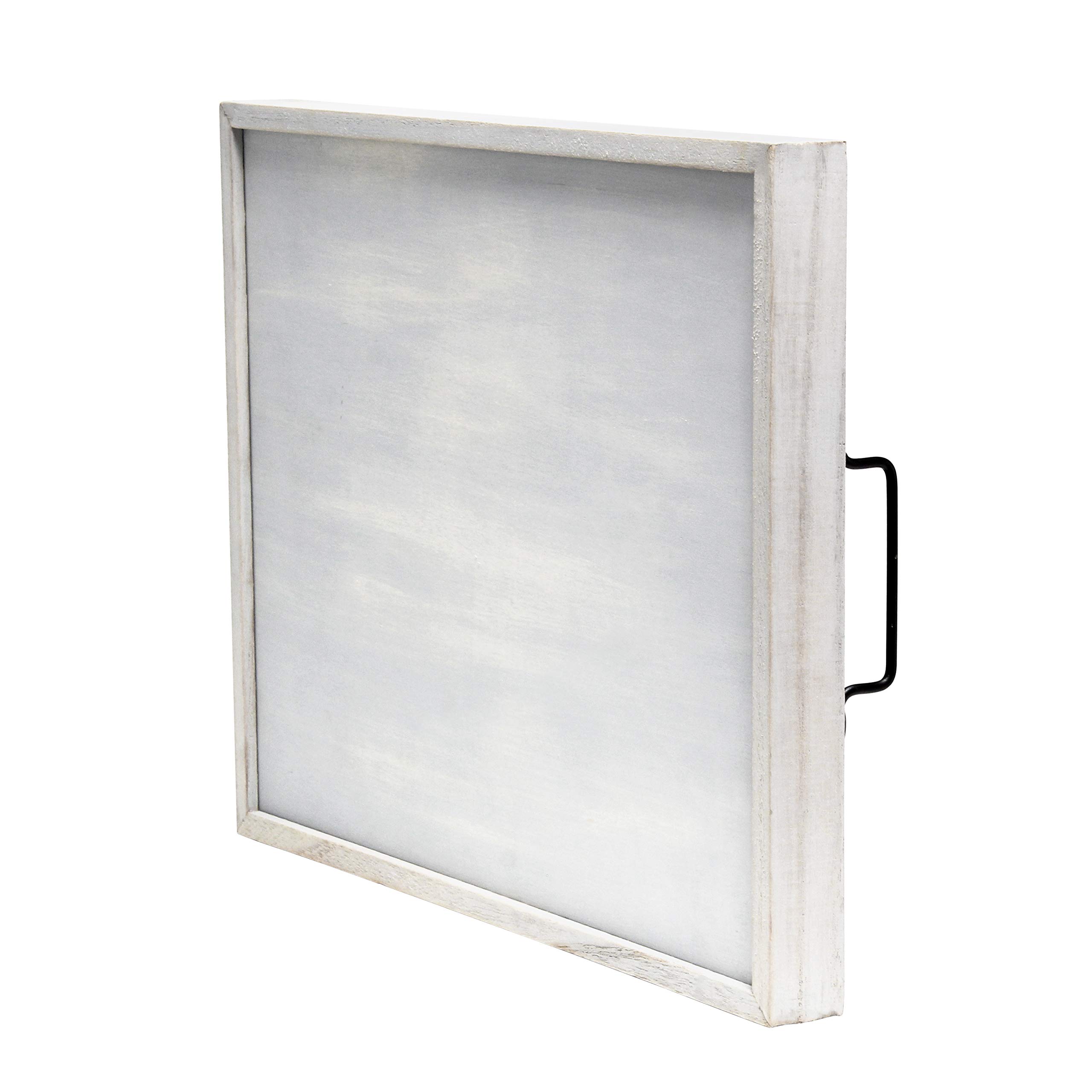 Elegant Designs HG2000-GFF Decorative Wood Serving Tray w/Handles, 15.50" x 12", Farm Fresh