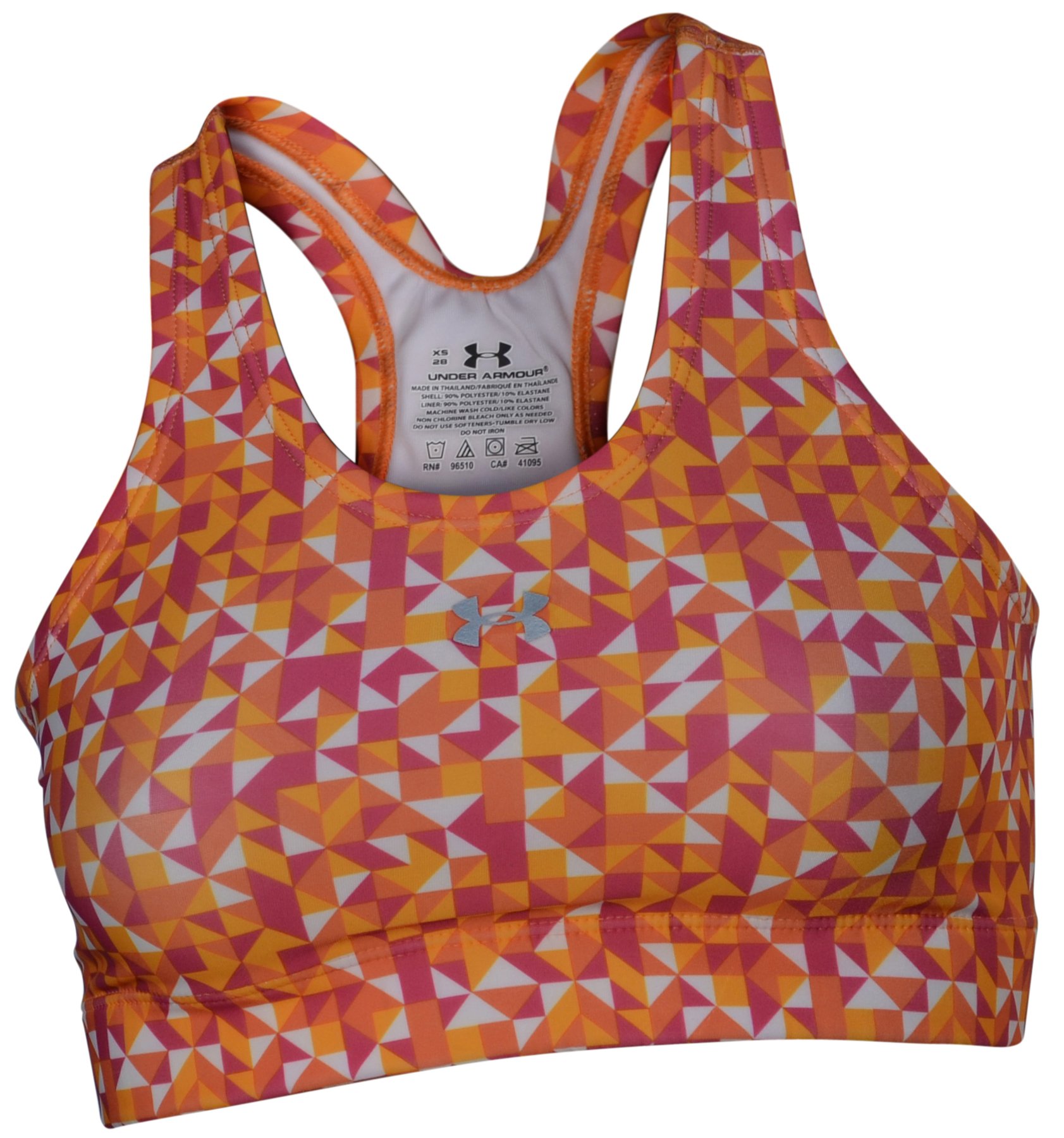 Under Armour Womens Ua Team Sports Bra Pink Orange White