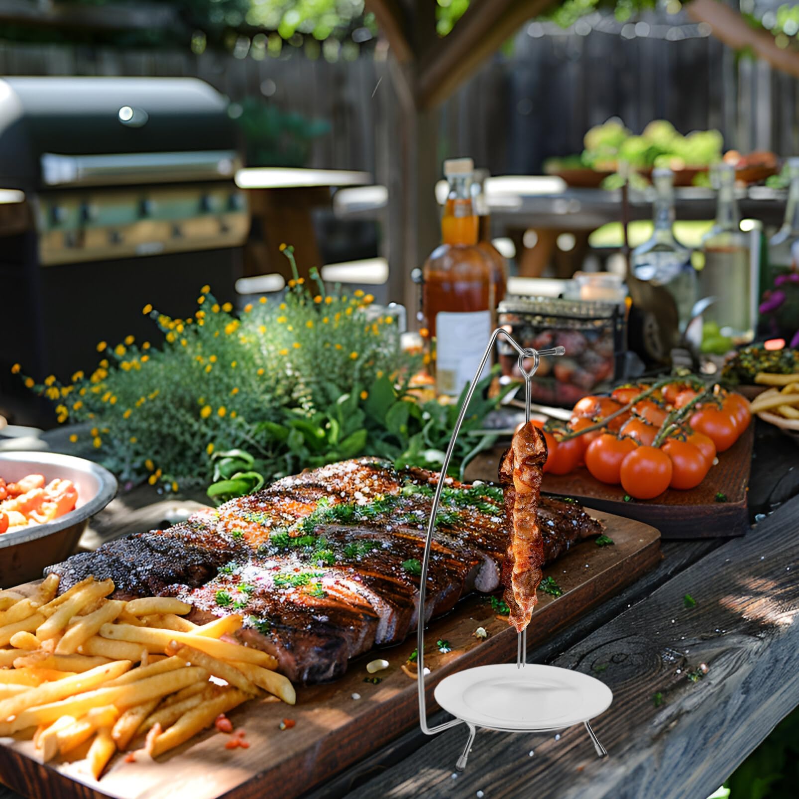 VANZACK Grilling Skewers for Kabobs Kebob Rack Stainless Steel Skewers Bbq Tool