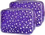 Neon Clear Pouch Small, Clear Makeup Bag, 7"x2.3"x4.7" Size TSA Approved Toiletry Bag, Clear Travel Bags for Toiletries, Cosmetic Bag for Women and Men, Transparent, Solid Color and Neon