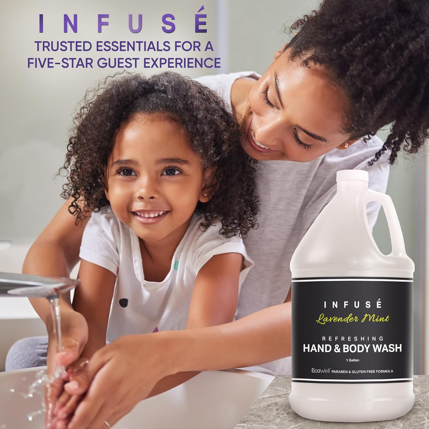 Hand/Body Wash | Infuse Lavender Mint Hotel | 1 Gallon | For Hospitality & Vacation Rentals to Refill Dispensers | (Single Gallon)