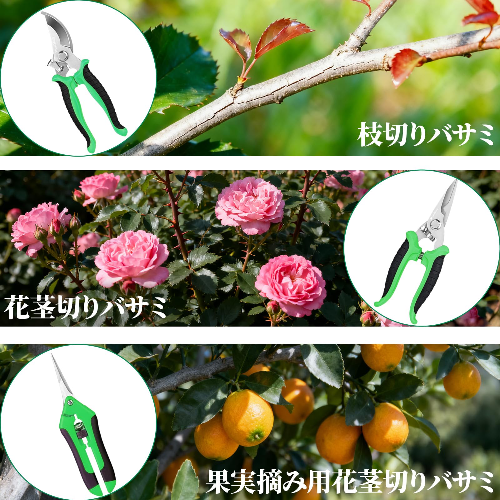 Amazon | MuseNook【3本セット プロ仕様】ステンレス剪定鋏 強力切れ味