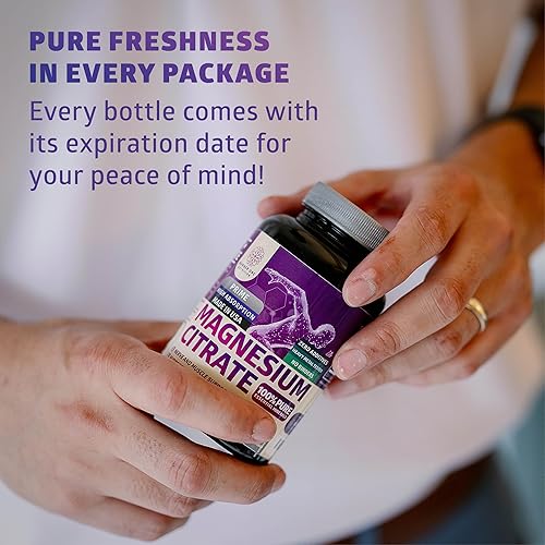 Miniatura 4 de N1N Cápsulas de citrato de magnesio premium 1250 mg 120 cápsulas de veg [100% puro] dosis potente para dormir, calambres musculares, salud ósea,