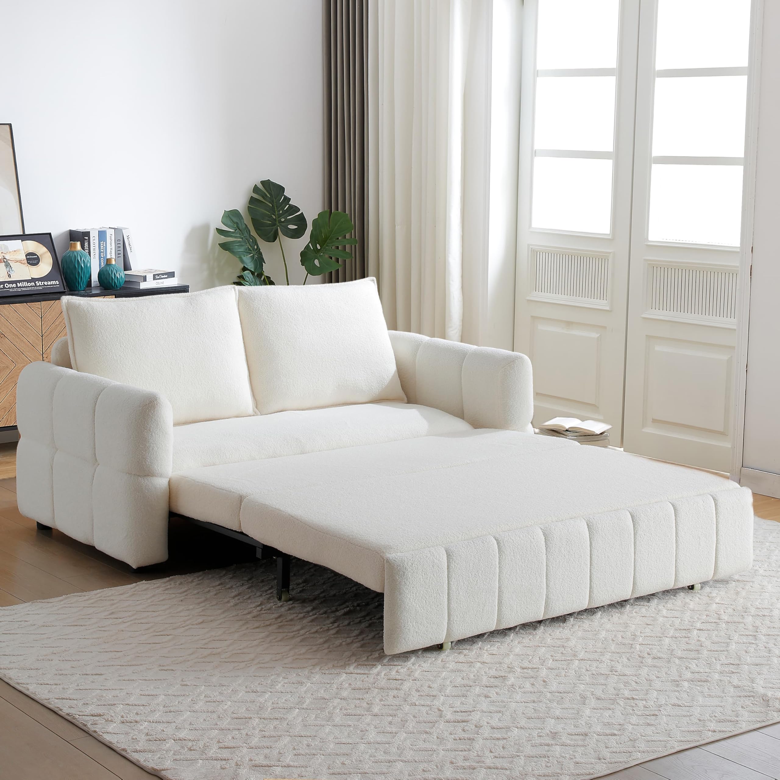 Asucoora 70" Convertible Sleeper Sofa Couch, Full Size 3-in-1 Pull Out Sofa Bed for Living Room, Upholstered Loveseat for Home Office, Bedroom,