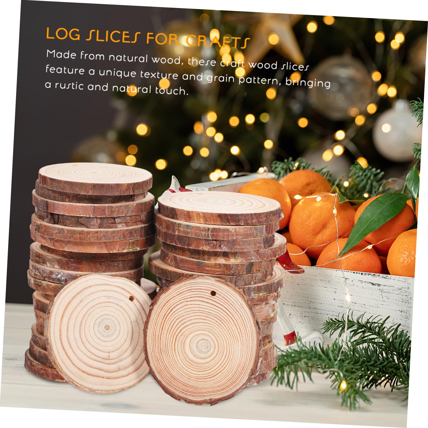 50stücke Ungebohrte Holzscheiben Aus Naturholz Runde Holzscheiben Zum Basteln Unbearbeitete Für Diy-projekte Holzausschnitte Zum Bemalen Und Dekorieren