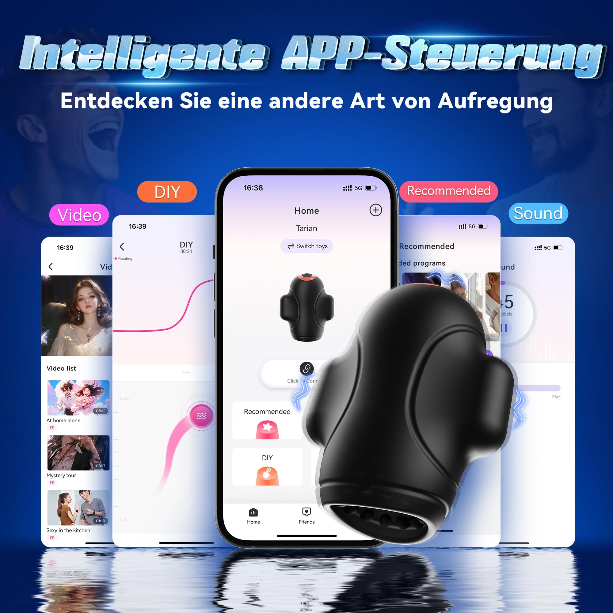 Tauara Masturbateurs Masculins Sex Toýs Homme, 4 IN 1 Masturbateur Automatique avec 10 Vibrations, APP Masturbeuse Masculins Sex Toys pour Entraînement Sextoyse Homme Sexmasturbâteur Sextoy