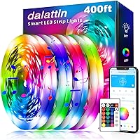 Vista 1 de dalattin Luces LED para dormitorio de 400 pies, tira de luces LED inteligentes con control remoto de aplicación, tiras de luz LED RGB, tira de luces