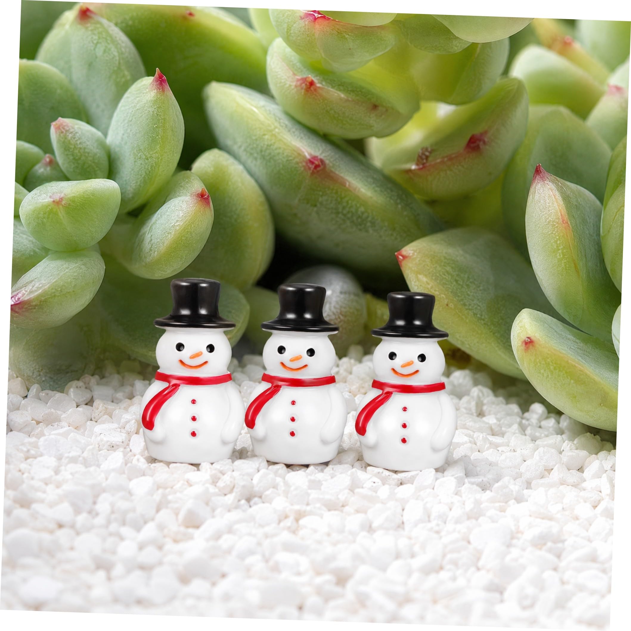 20 Pezzi Mini Pupazzo di Neve Natalizio in Resina Nero | Micro Paesaggi e Progetti Diy, Finitura Liscia e Lavorazione Fine, Mini Figura Leggera