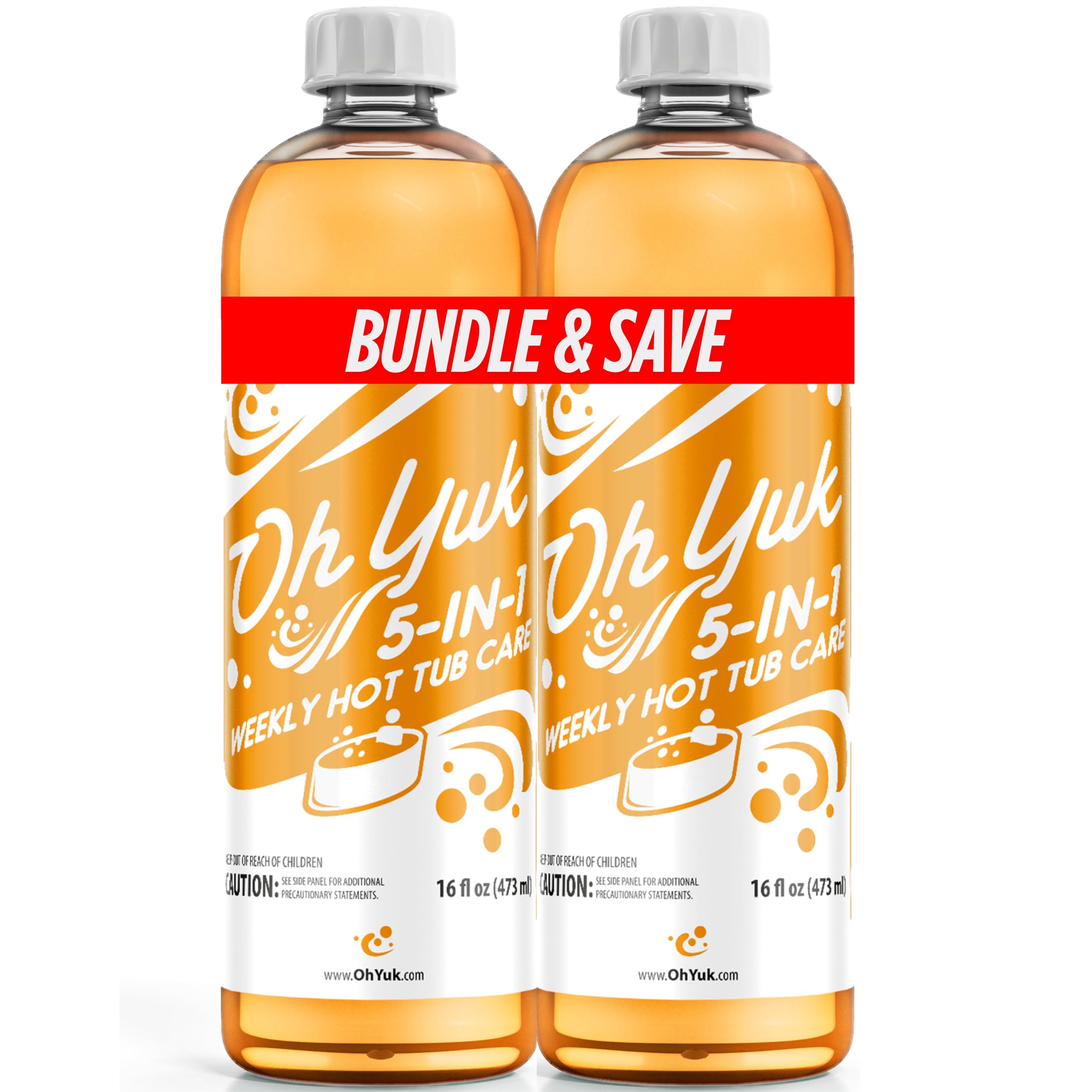 Oh Yuk 5-in-1 Weekly Hot Tub Chemicals 2 Pack, Clarifier &amp; Conditioner