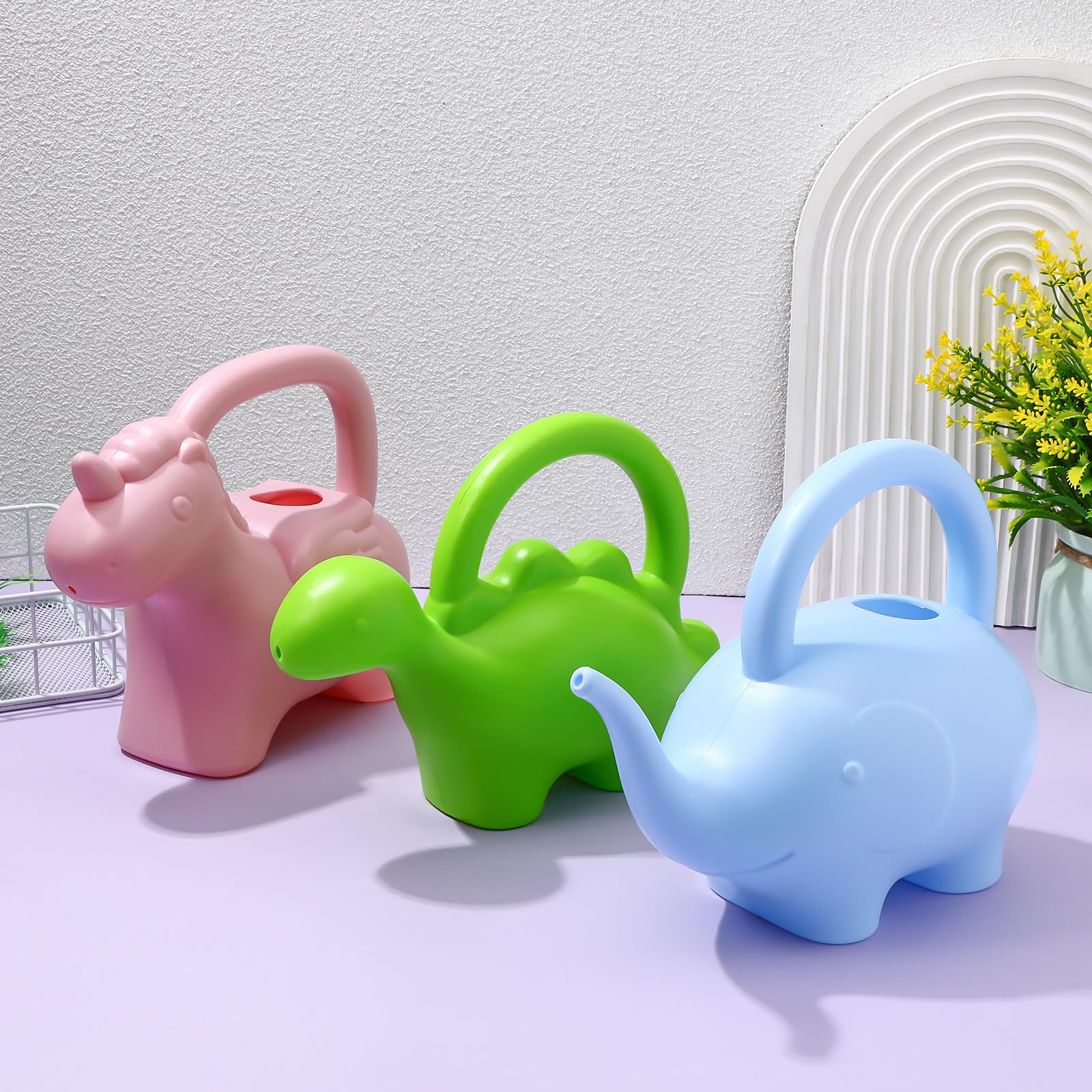 Arrosoirs Arrosoir Pratique Ensemble de 3 pour Garçon et Filles en Plastique Bleu, Forme d'animaux pour Plantes D'intérieur et D'extérieur